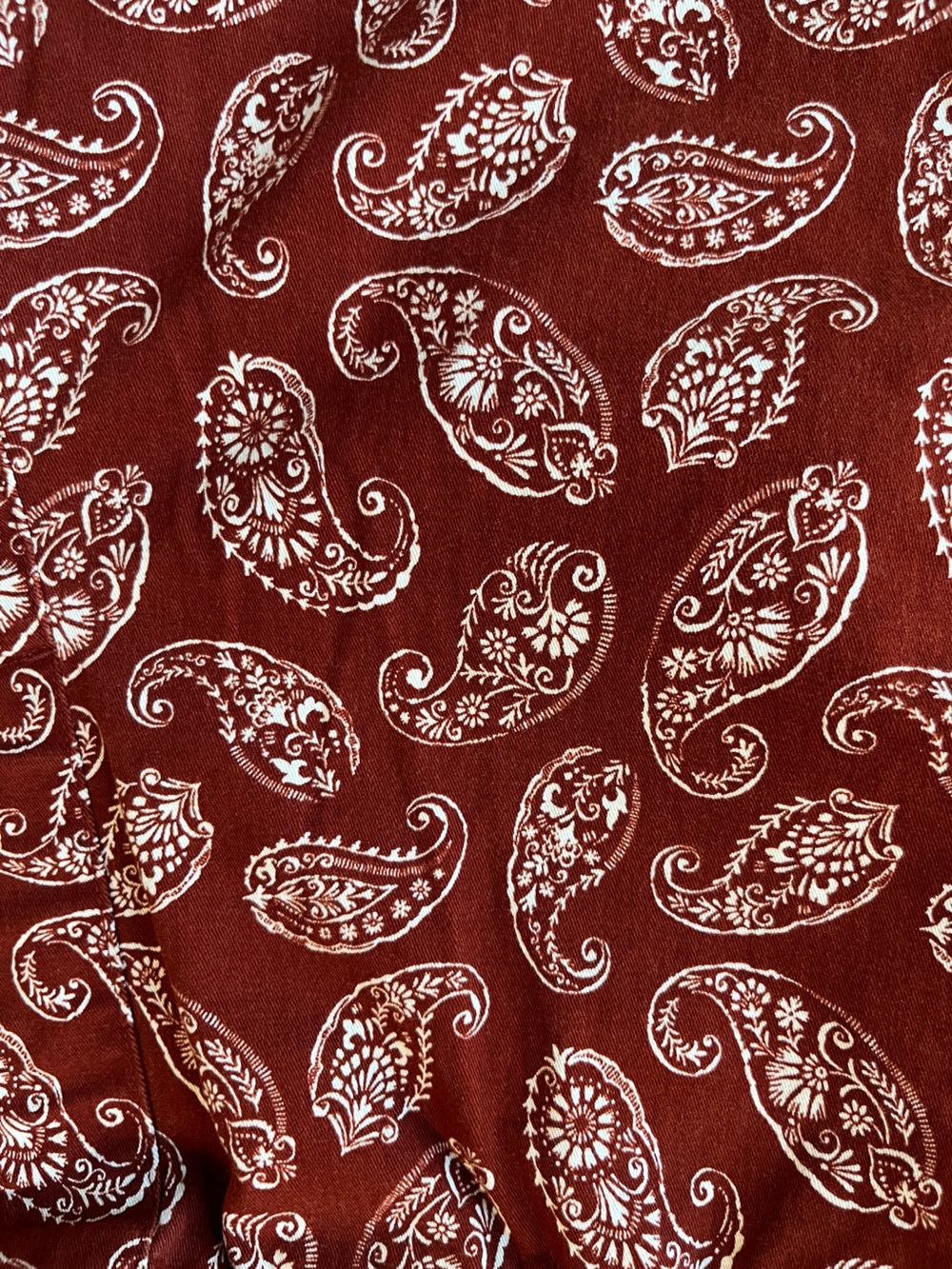 Lands' End Women's Rust Red Paisley Bandana Print Elastic Waist Casual Shorts - Picture 4 of 10